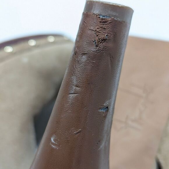 FRANCO SARTO A-Elice brown suede leather slingback Heeled stiletto shoes clog 10 - Picture 12 of 13
